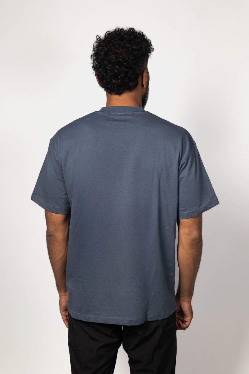 Le tee-shirt coton bleu-gris Grappler Era