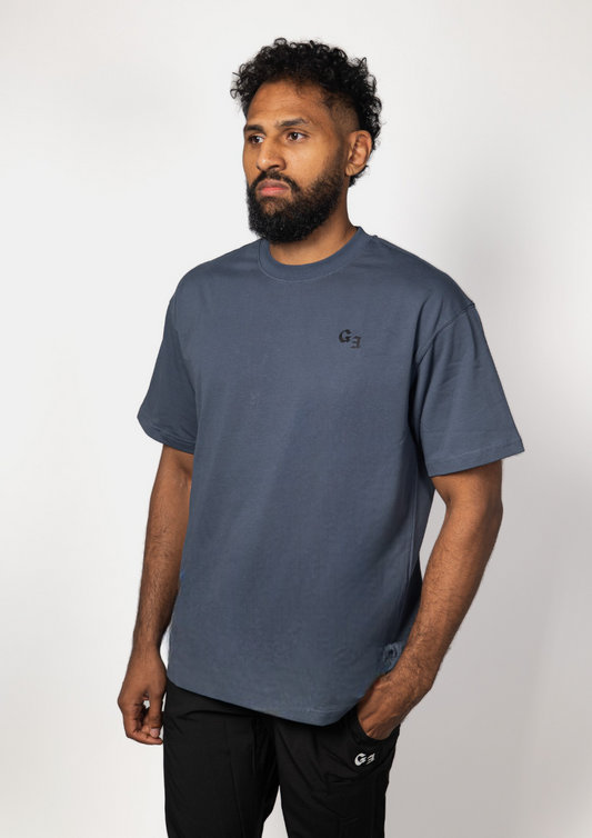 Le tee-shirt coton bleu-gris Grappler Era